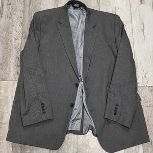 50R Men's Haggar Classic Fit Blazer Gray 2 Button Soft Sport Coat